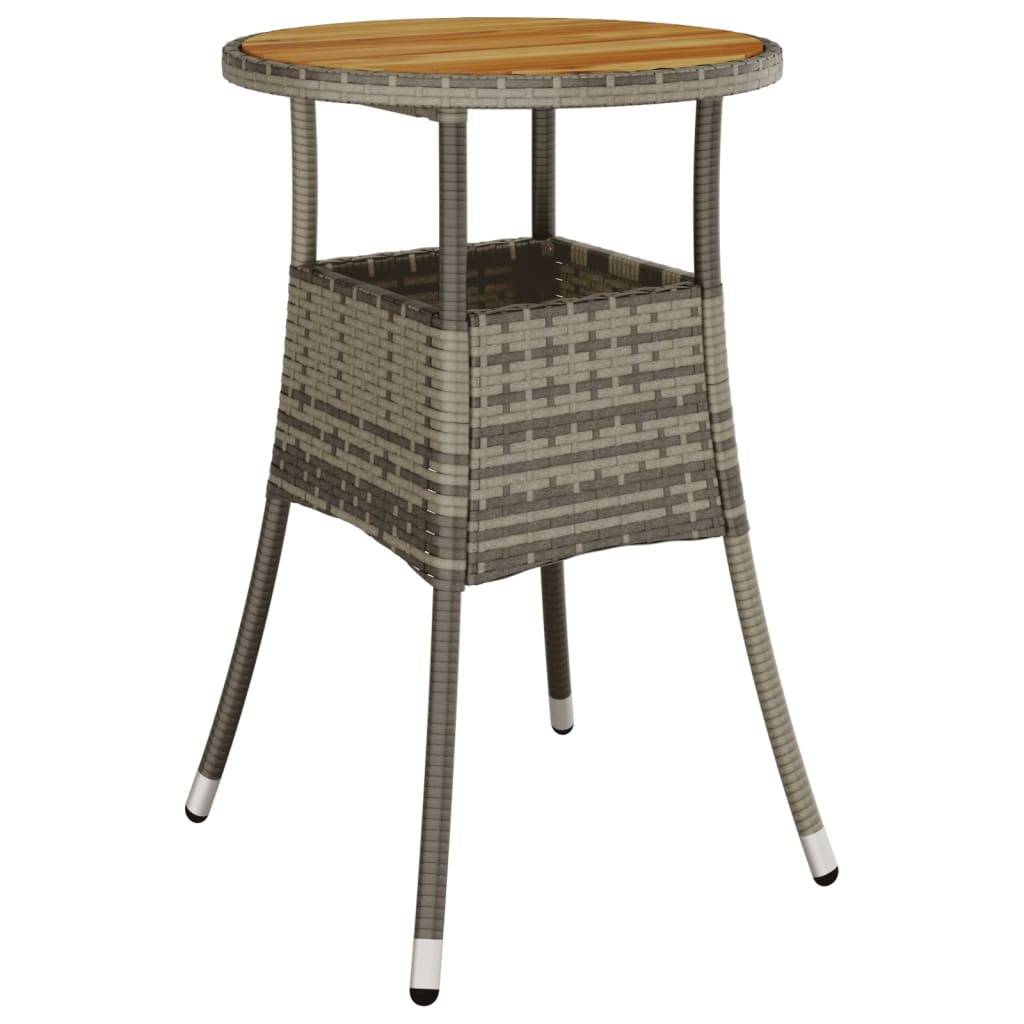 vidaXL 3-tlg. Garten-Essgruppe mit Kissen Grau Poly Rattan Akazie