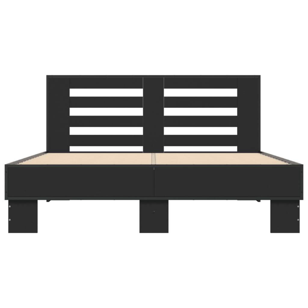 vidaXL Bettgestell Schwarz 120x200 cm Holzwerkstoff und Metall