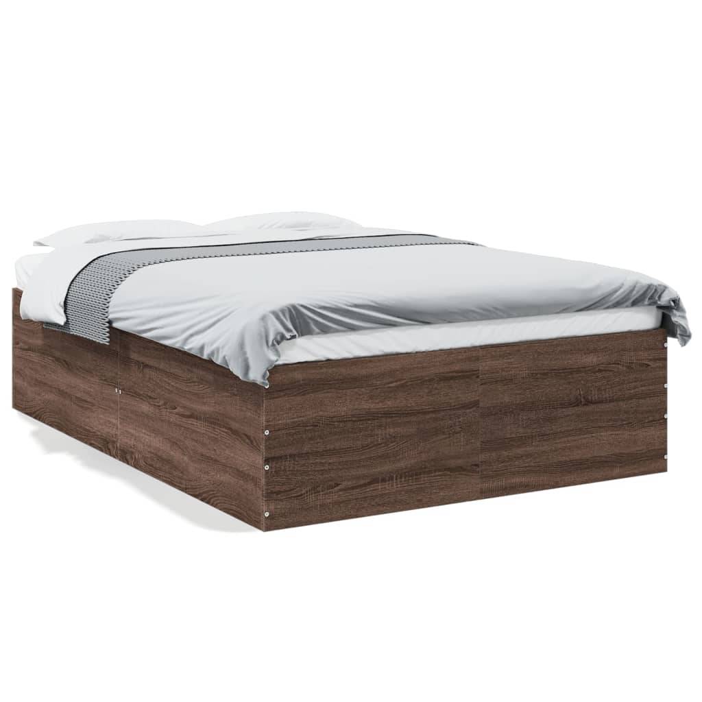 vidaXL Bettgestell Braun Eichen-Optik 140x200 cm Holzwerkstoff