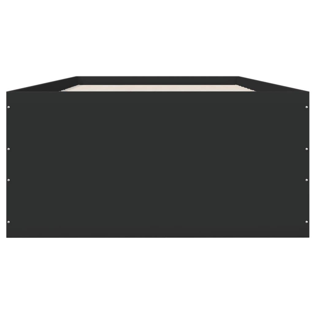 vidaXL Bettgestell Schwarz 75x190 cm Holzwerkstoff