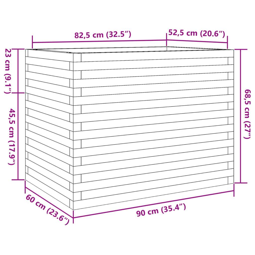 vidaXL Pflanzkübel Weiß 90x60x68,5 cm Massivholz Kiefer