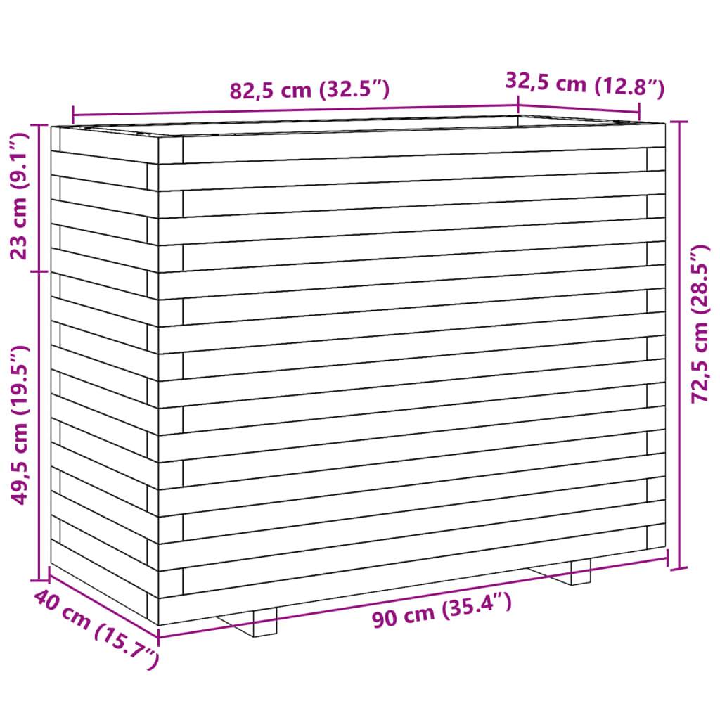 vidaXL Pflanzkübel Weiß 90x40x72,5 cm Massivholz Kiefer