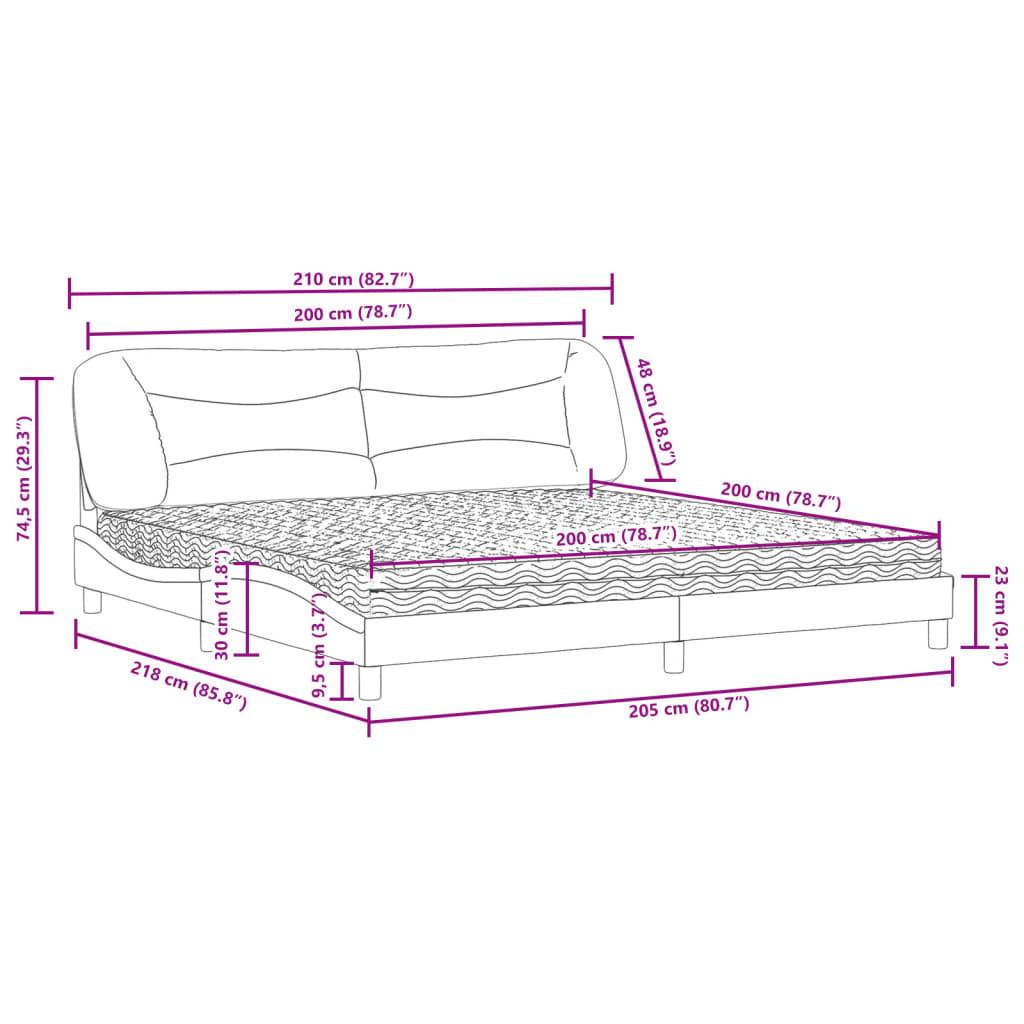 vidaXL Bett mit Matratze Dunkelbraun 200x200 cm Stoff