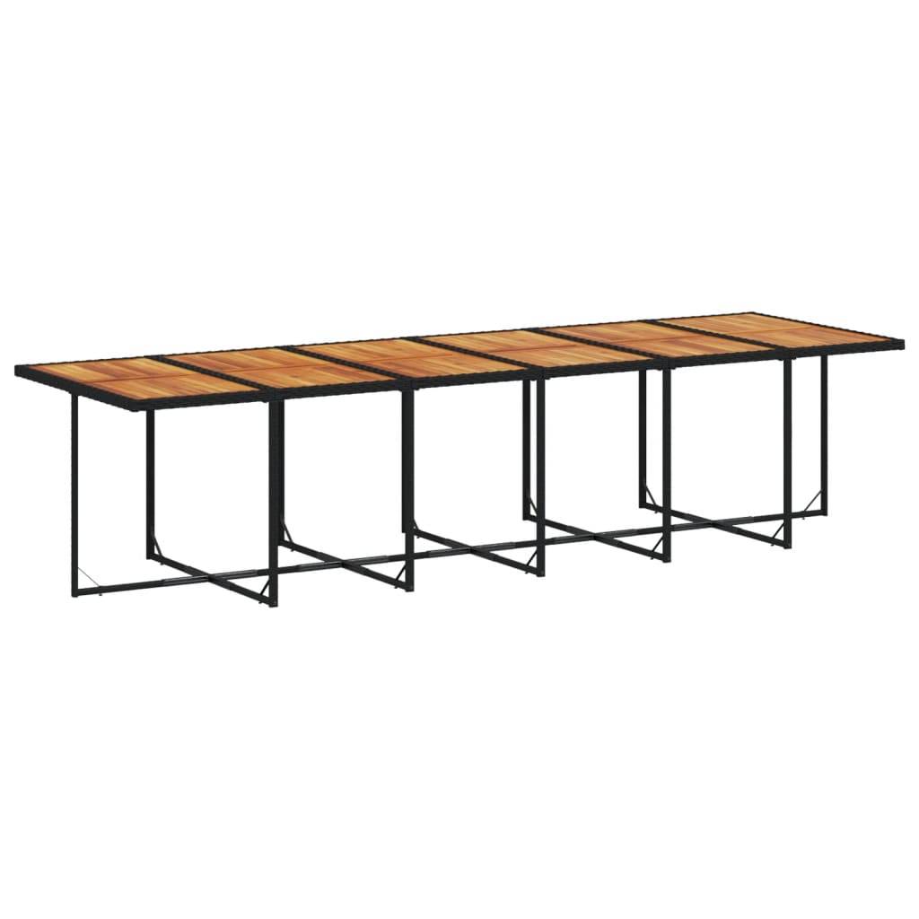 vidaXL 13-tlg. Garten-Essgruppe mit Kissen Schwarz Poly Rattan