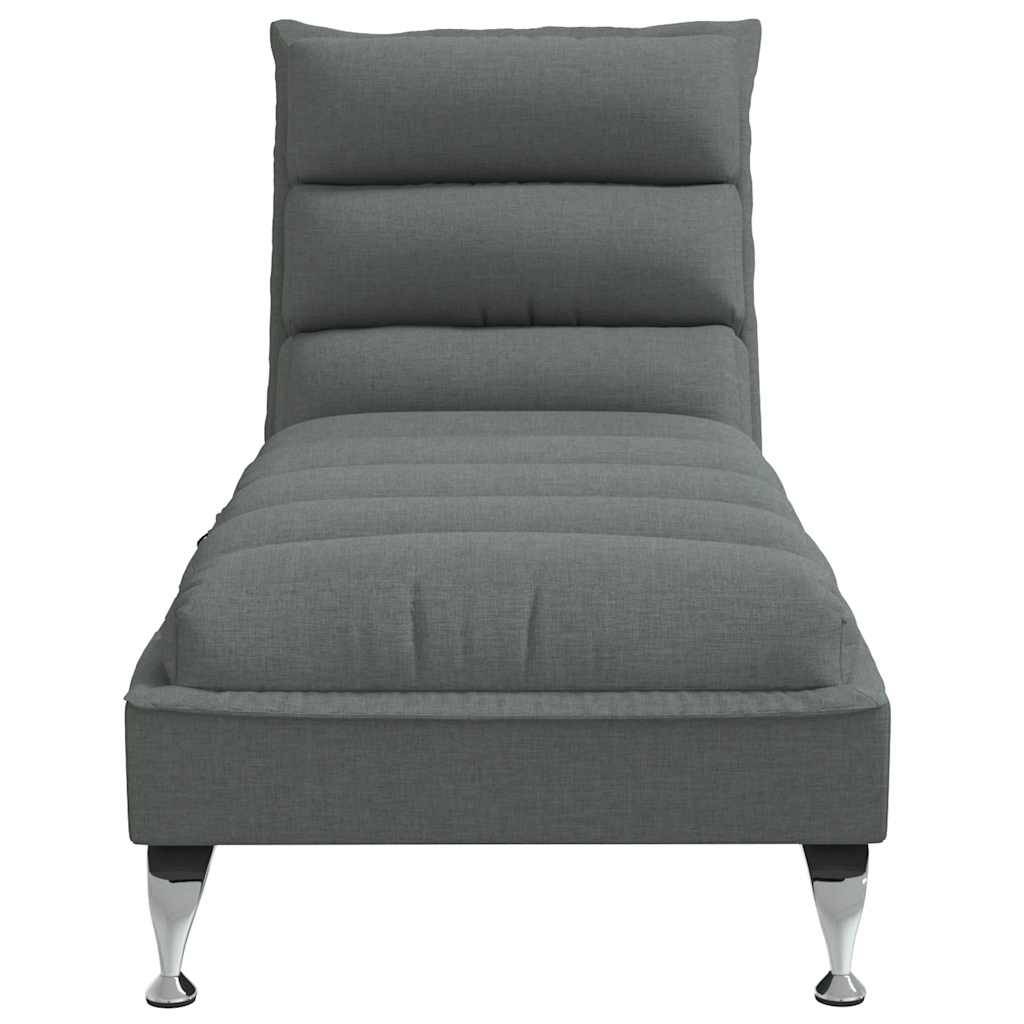vidaXL Massage-Chaiselongue mit Kissen Dunkelgrau Stoff