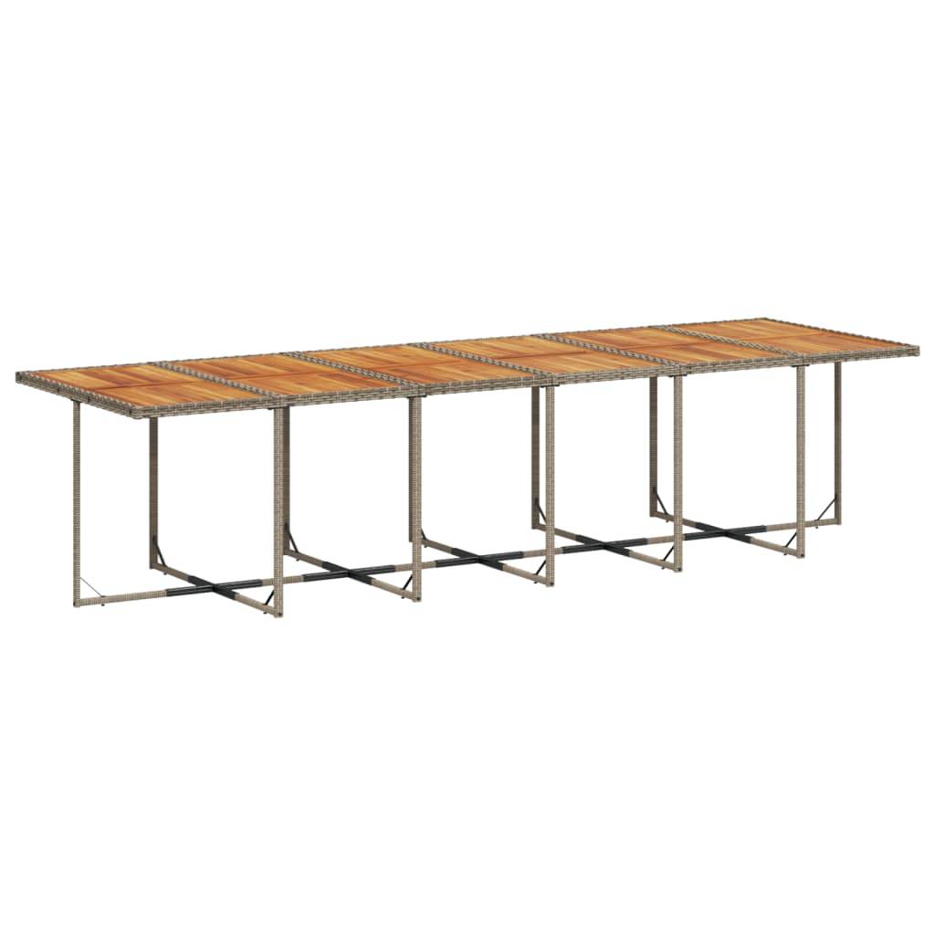 vidaXL 13-tlg. Garten-Essgruppe mit Kissen Grau Poly Rattan