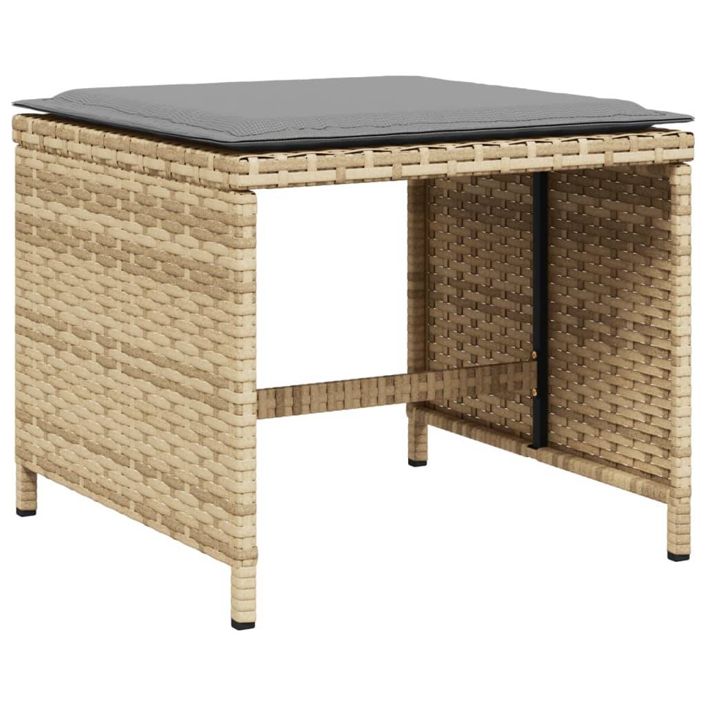 vidaXL 13-tlg. Garten-Essgruppe mit Kissen Beigemischung Poly Rattan