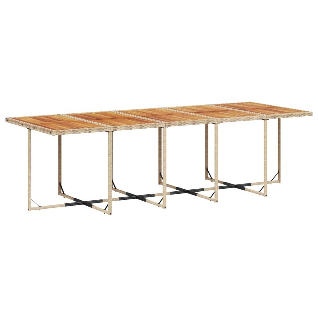 vidaXL 11-tlg. Garten-Essgruppe mit Kissen Beige Poly Rattan