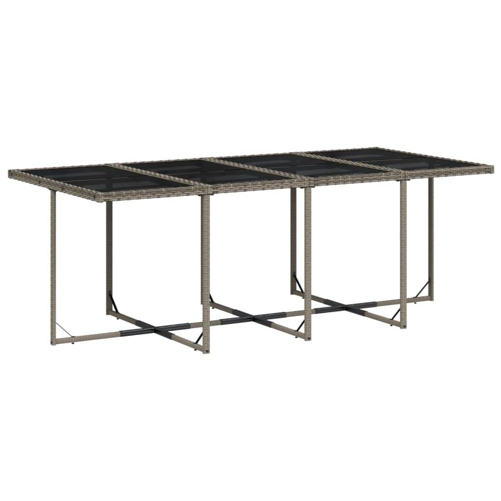 vidaXL 13-teiliges Garten-Ess-Set mit Kissen, grau, Polyrattan