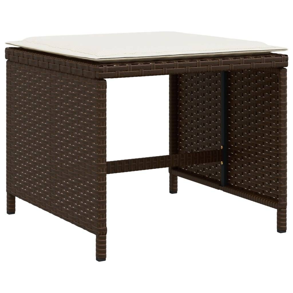vidaXL 17-tlg. Garten-Essgruppe mit Kissen Braun Poly Rattan