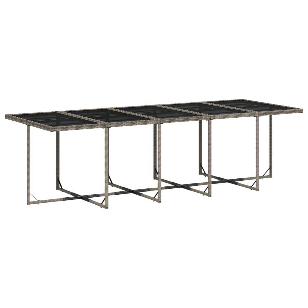 vidaXL 15-teiliges Garten-Ess-Set mit Kissen, grau, Polyrattan