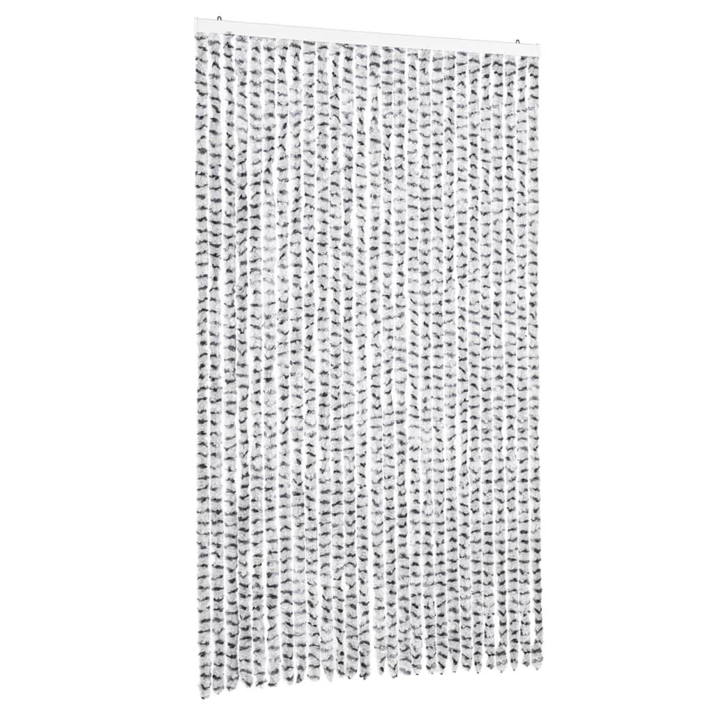 vidaXL Fliegenvorhang Hellgrau und Dunkelgrau 118x220 cm Chenille