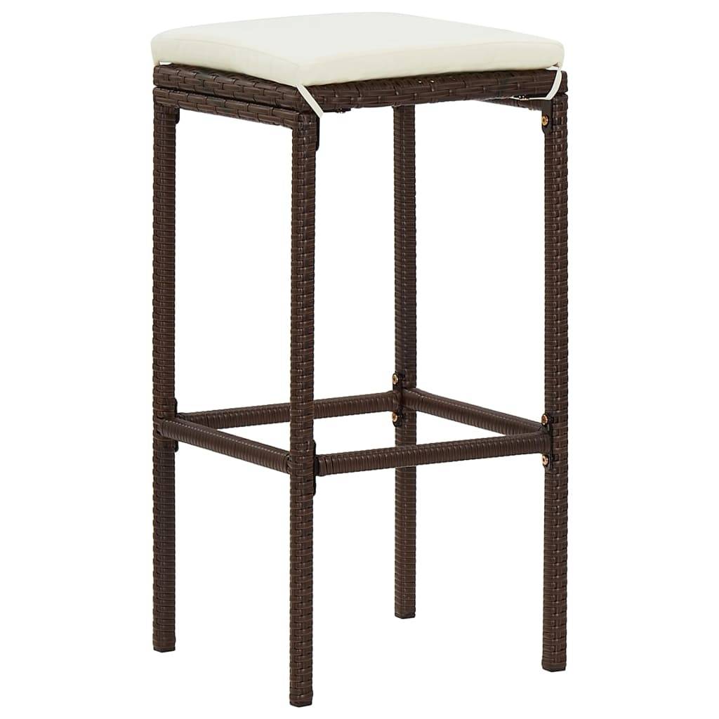 vidaXL 3-tlg. Gartenbar-Set Braun Massivholz Akazie und Poly Rattan