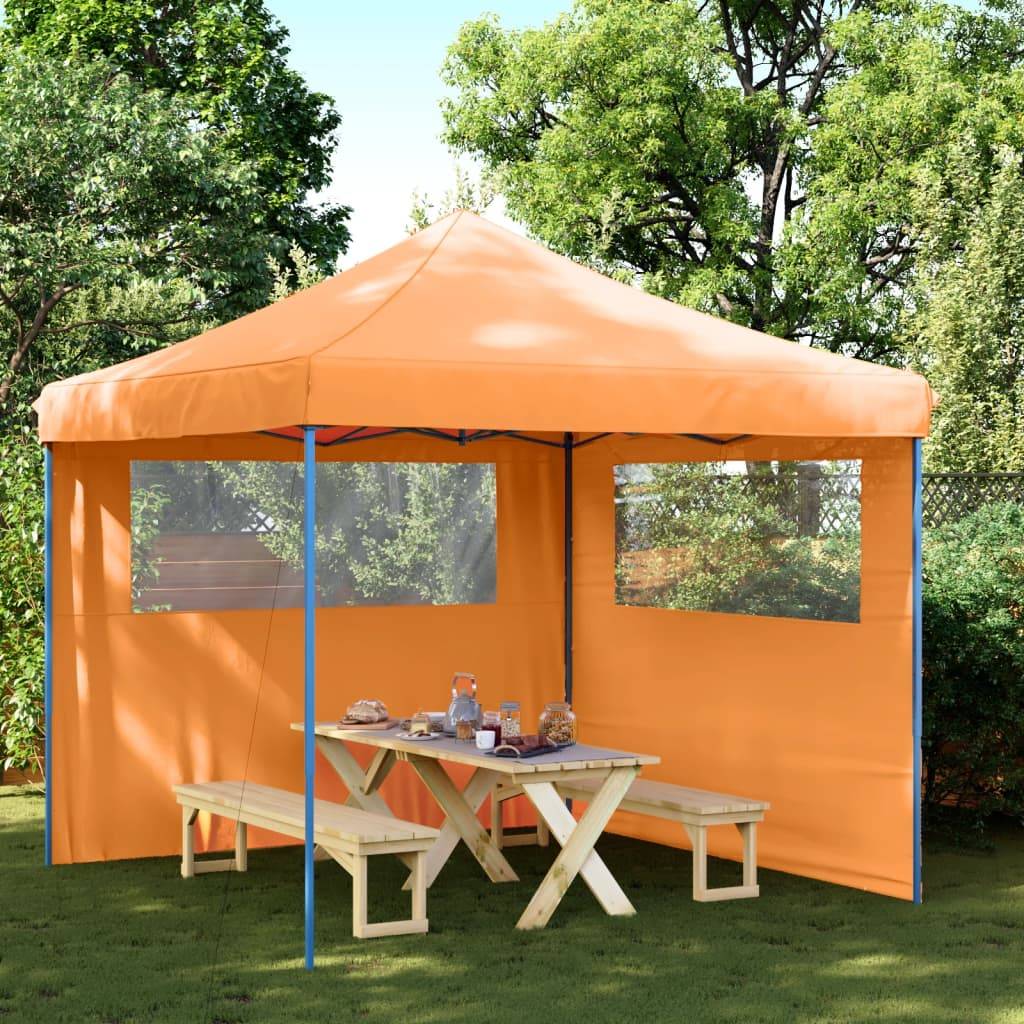 vidaXL Partyzelt Faltbar Pop-Up mit 2 Seitenteilen Orange