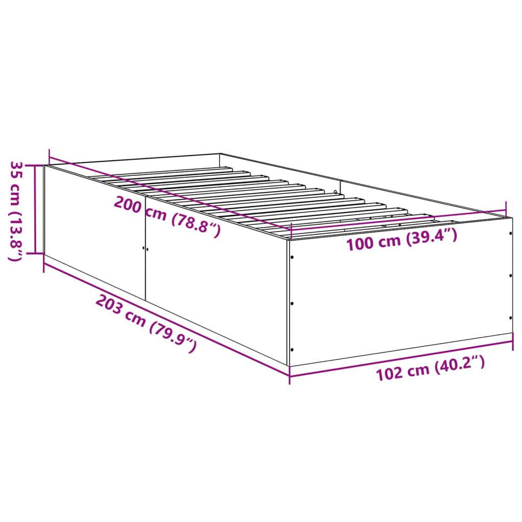vidaXL Bettgestell Weiß 100x200 cm Holzwerkstoff