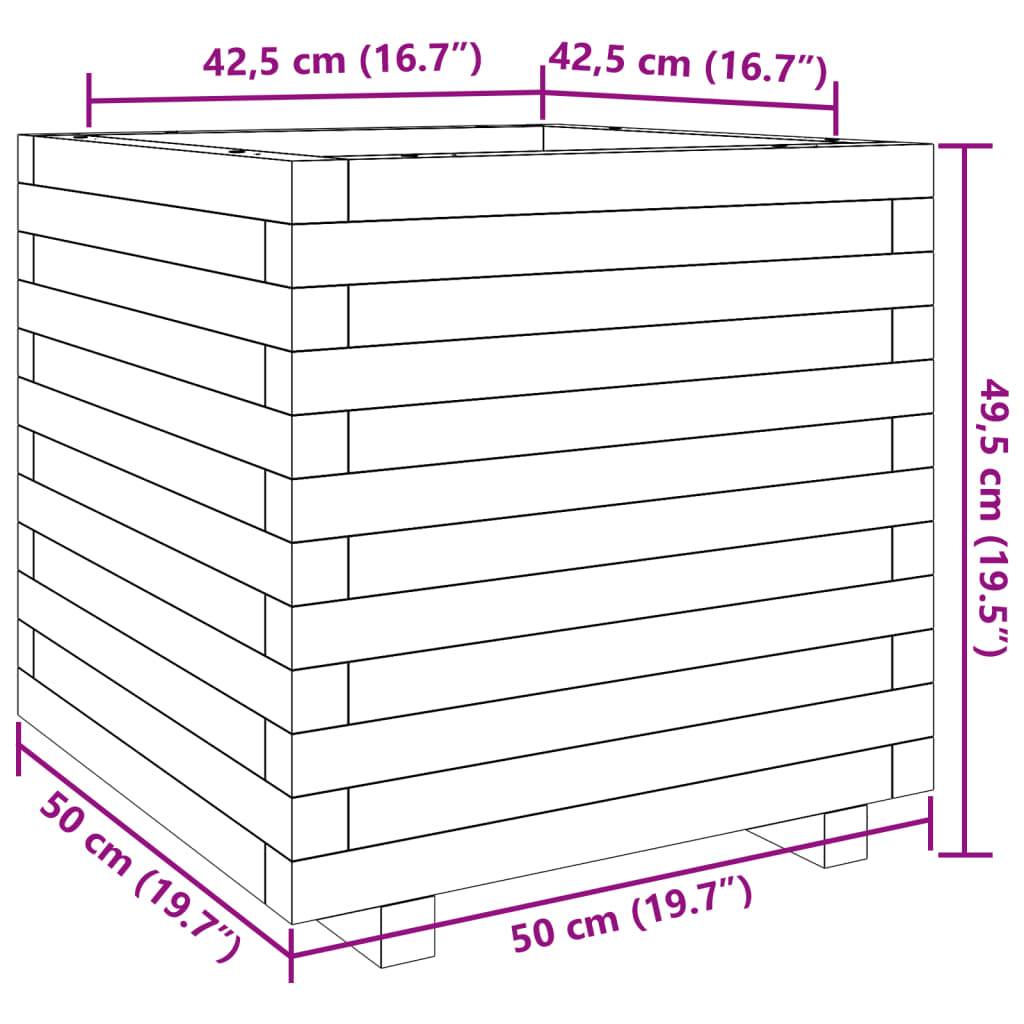 vidaXL Pflanzkübel Wachsbraun 50x50x49,5 cm Massivholz Kiefer