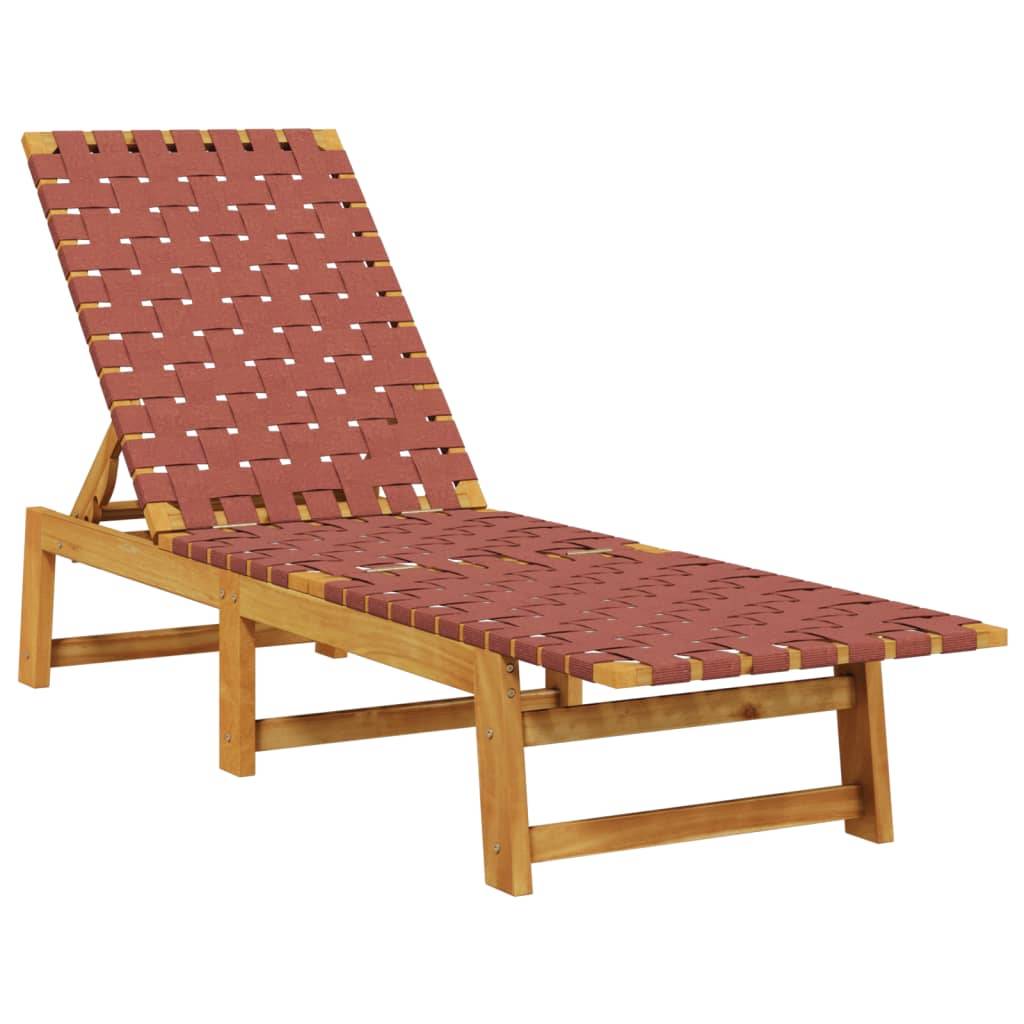 vidaXL Sonnenliegen 2 Stk. mit Tisch Rot Massivholz Akazie