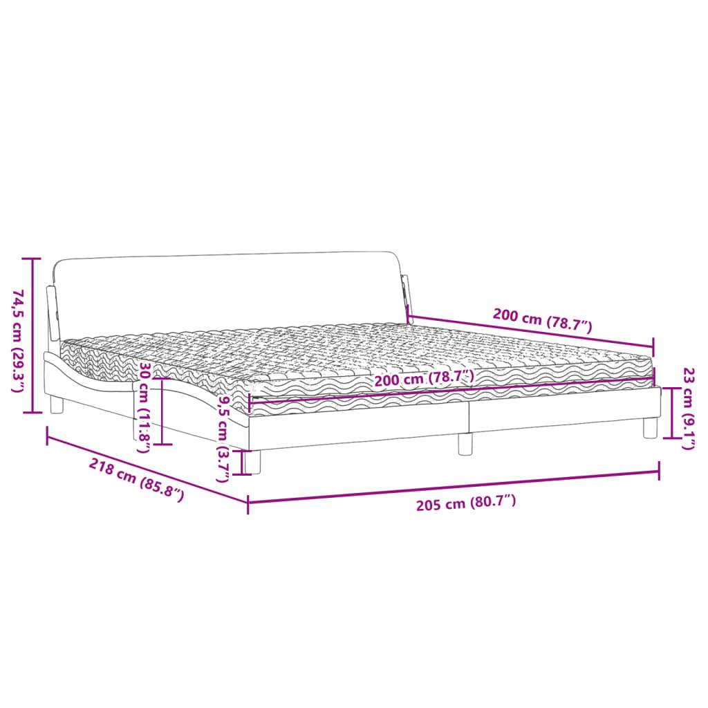 vidaXL Bett mit Matratze Schwarz 200x200 cm Stoff