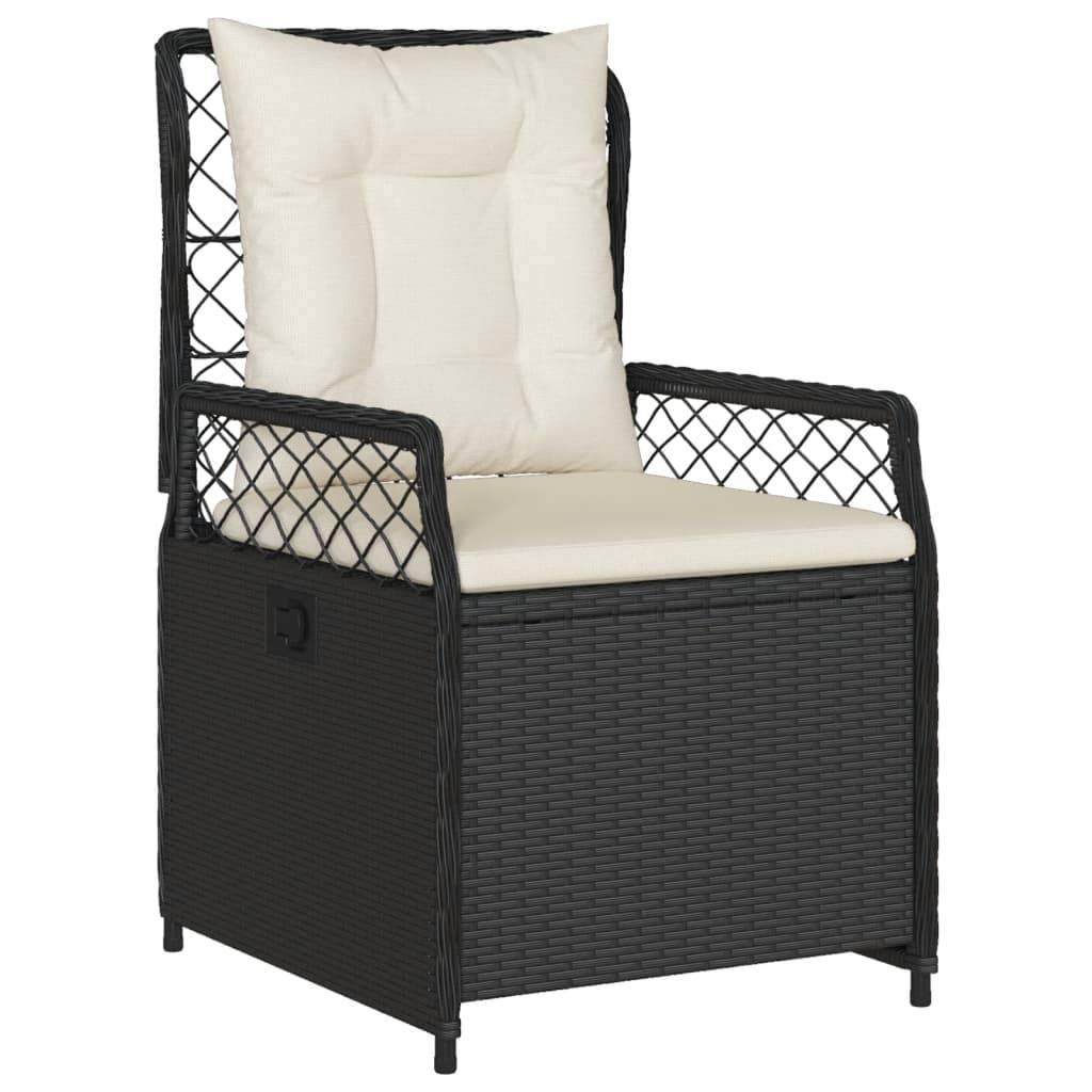 vidaXL 9-tlg. Garten-Essgruppe mit Kissen Schwarz Poly Rattan