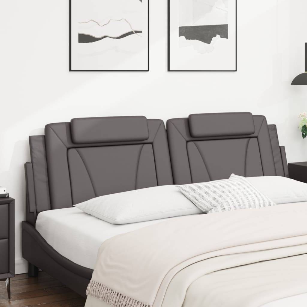 vidaXL Kopfteil-Kissen "Viana" Grau 180 cm Kunstleder