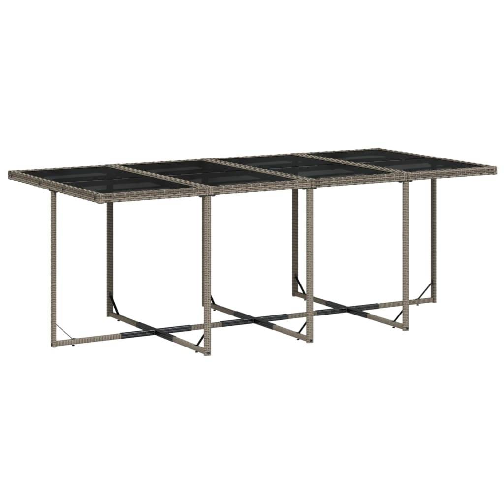 vidaXL 13-teiliges Garten-Ess-Set mit Kissen, grau, Polyrattan