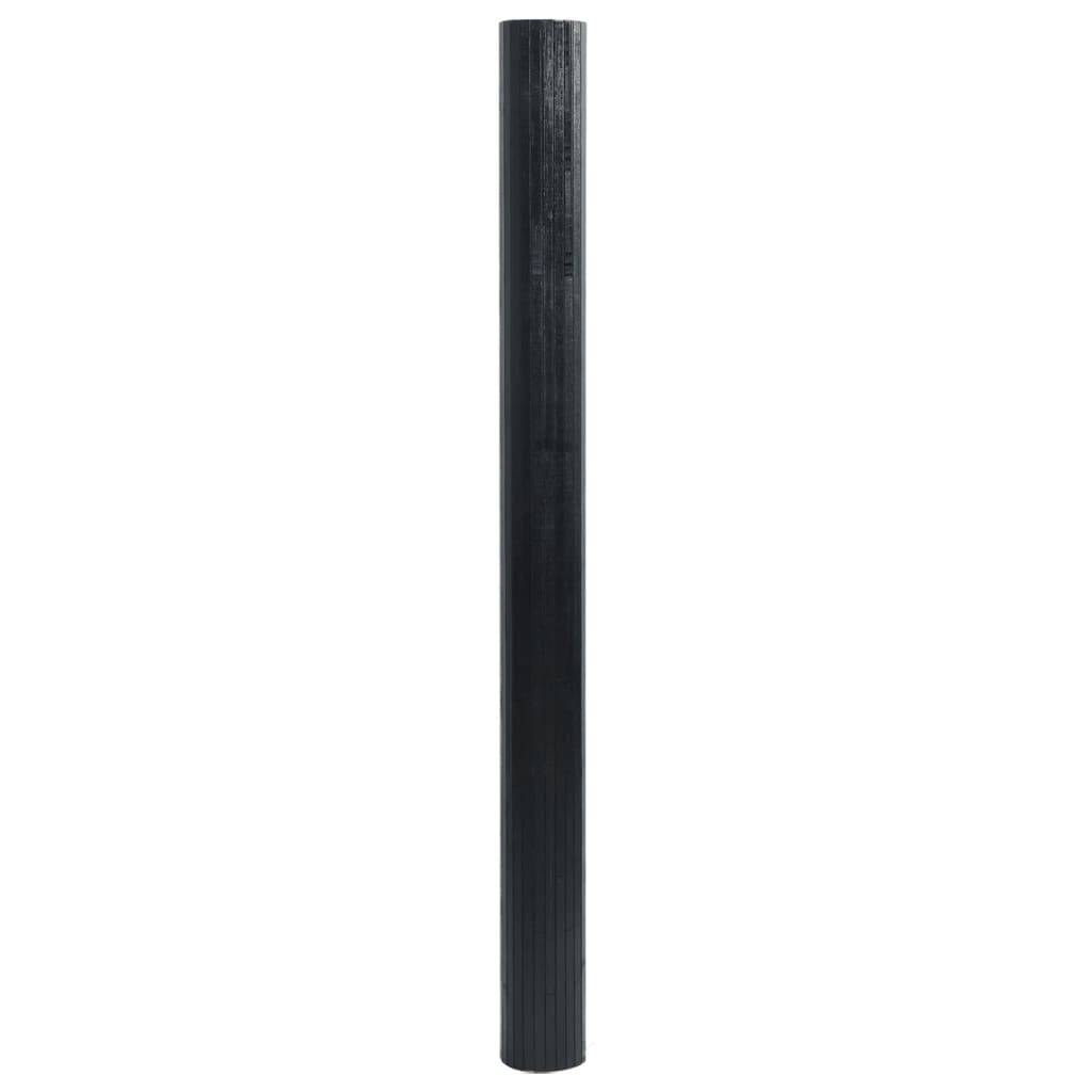 vidaXL Teppich Rechteckig Schwarz 60x400 cm Bambus