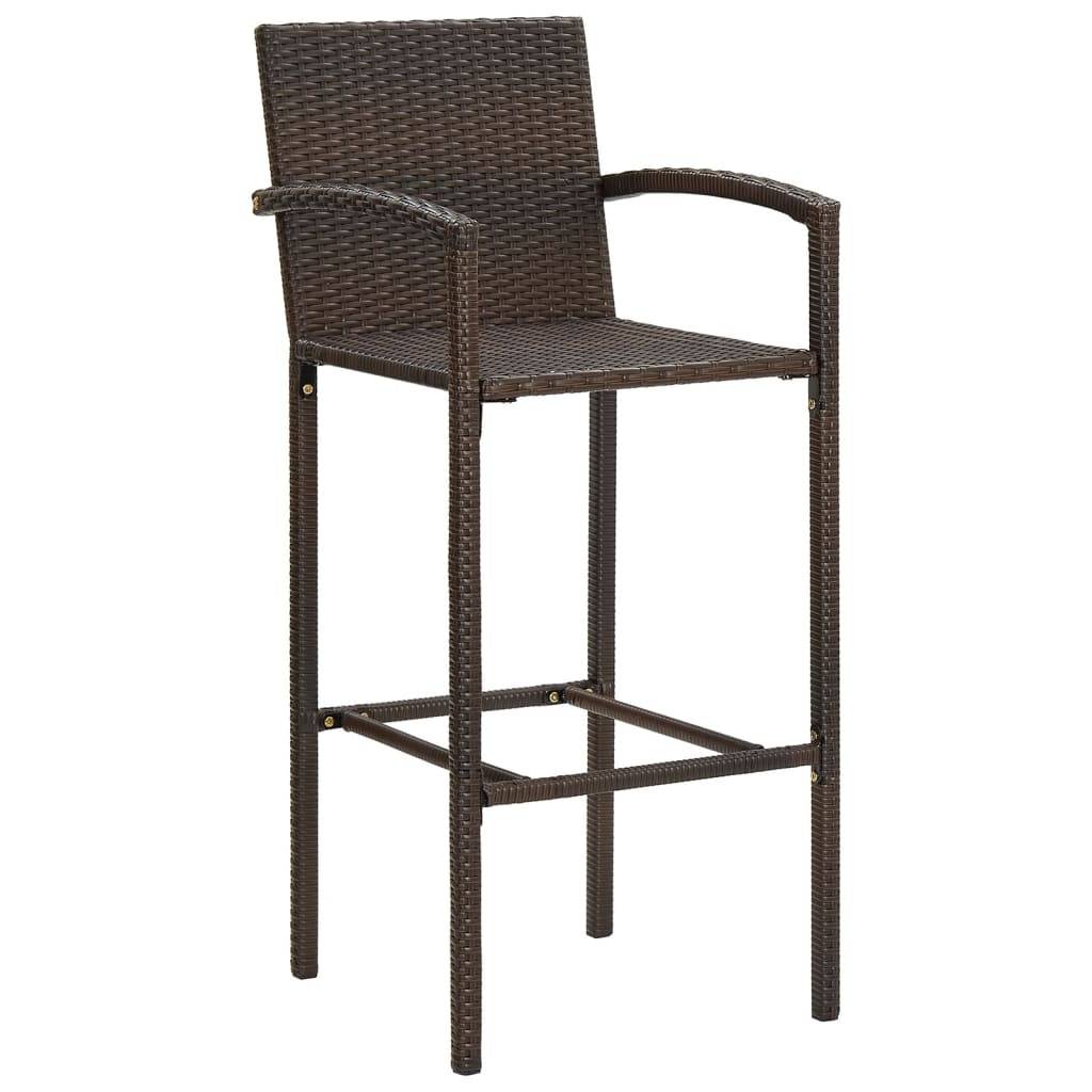 vidaXL 5-tlg. Gartenbar-Set Braun Massivholz Akazie und Poly Rattan