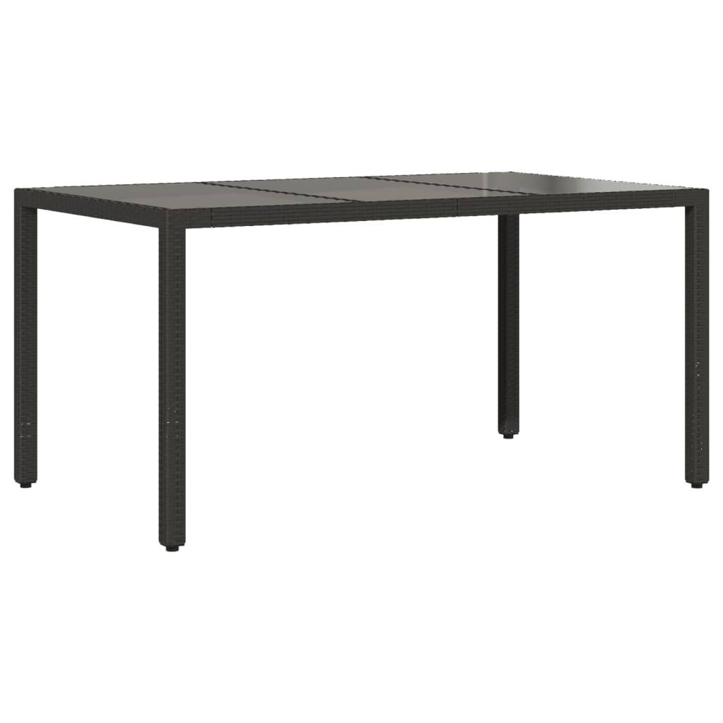 vidaXL 5-tlg. Garten-Essgruppe mit Kissen Schwarz Poly Rattan und Glas