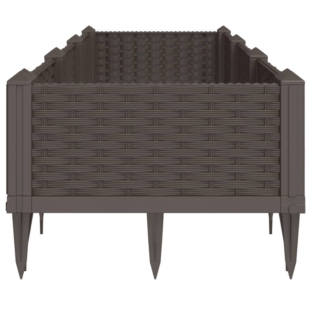 vidaXL Pflanzkasten mit Erdspießen Braun 125x40x28,5 cm PP