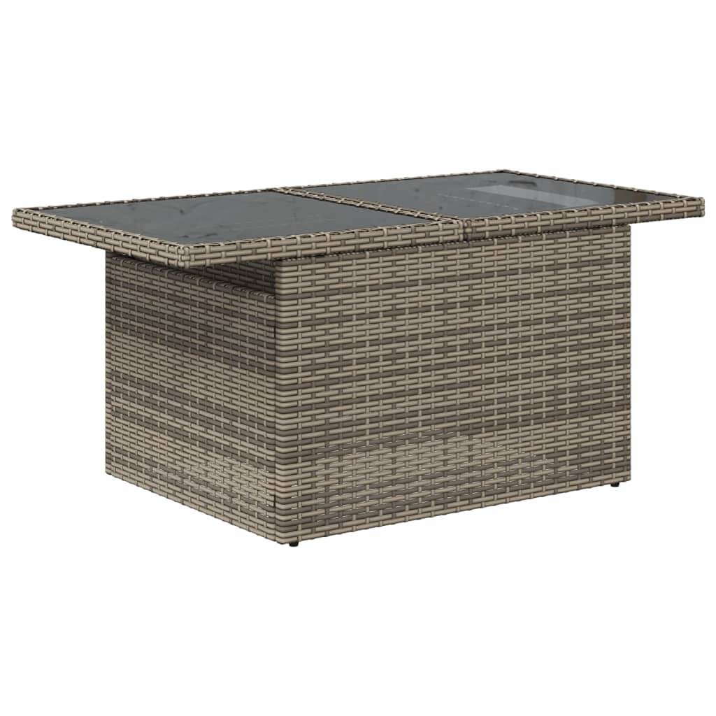 vidaXL 11-tlg. Garten-Sofagarnitur mit Kissen Grau Poly Rattan