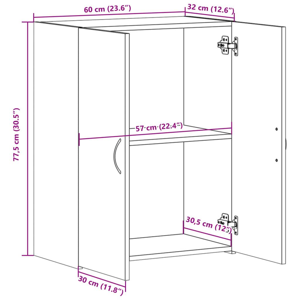 vidaXL Aktenschrank Räuchereiche 60x32x77,5 cm Holzwerkstoff