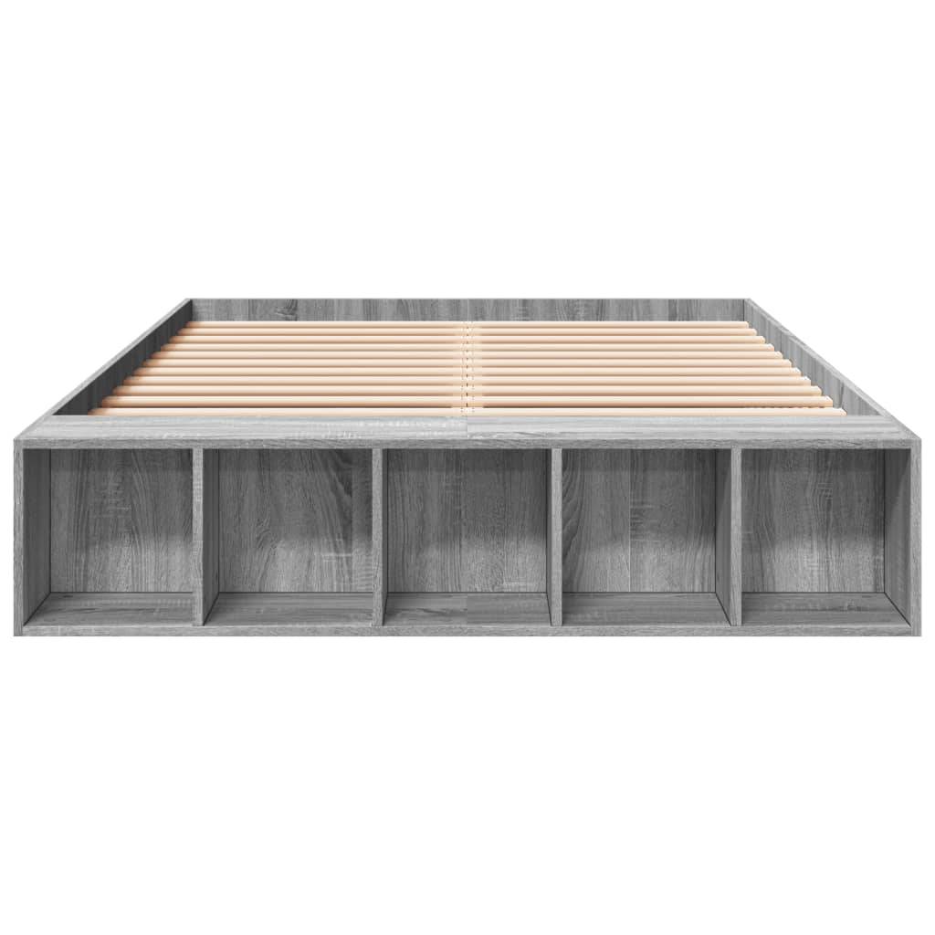 vidaXL Bettgestell Grau Sonoma 120x200 cm Holzwerkstoff