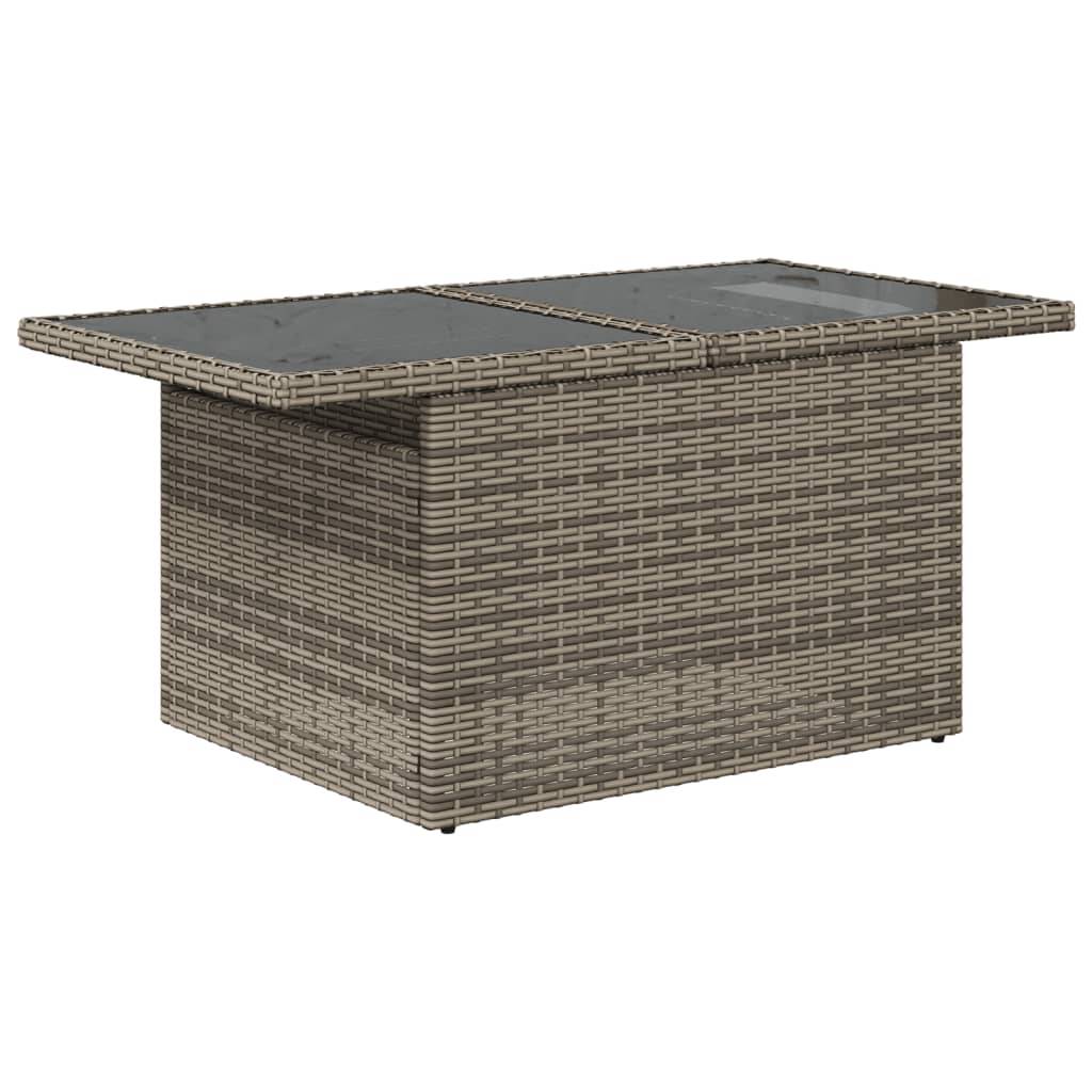 vidaXL 7-teiliges Gartensofa-Set mit Kissen, grau, Polyrattan