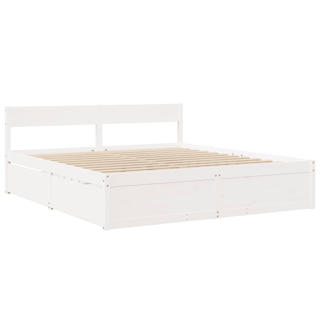 vidaXL Massivholzbett ohne Matratze Weiß 200x200 cm Kiefernholz