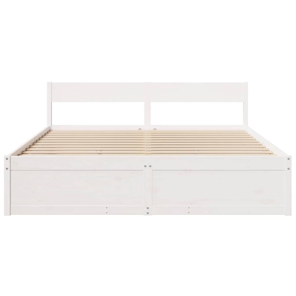vidaXL Massivholzbett ohne Matratze Weiß 200x200 cm Kiefernholz