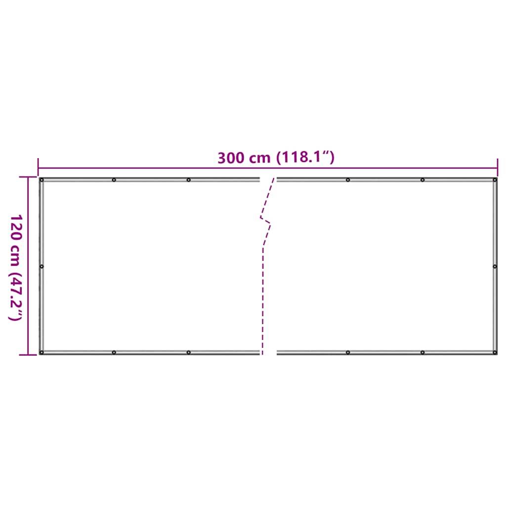 vidaXL Balkon-Sichtschutz Creme 300x120 cm PVC