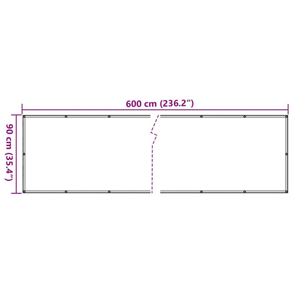 vidaXL Balkon-Sichtschutz Grau 600x90 cm PVC