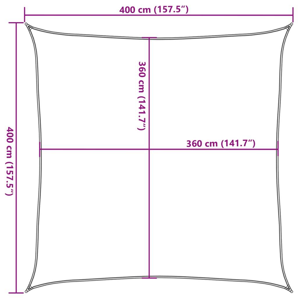 vidaXL Sonnensegel 160 g/m² Quadratisch Orange 4x4 m HDPE