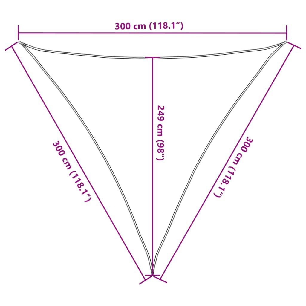 vidaXL Sonnensegel Hellgrau 3x3x3 m 100% Polyester Oxford