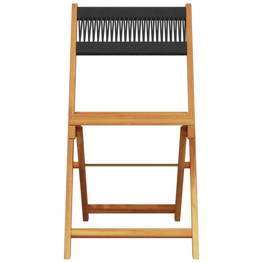 vidaXL Gartenstühle 8 Stk. Klappbar Schwarz Massivholz Akazie