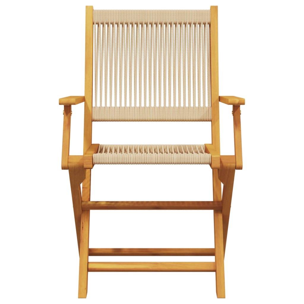 vidaXL Gartenstühle 4 Stk. Klappbar Beige Massivholz Akazie