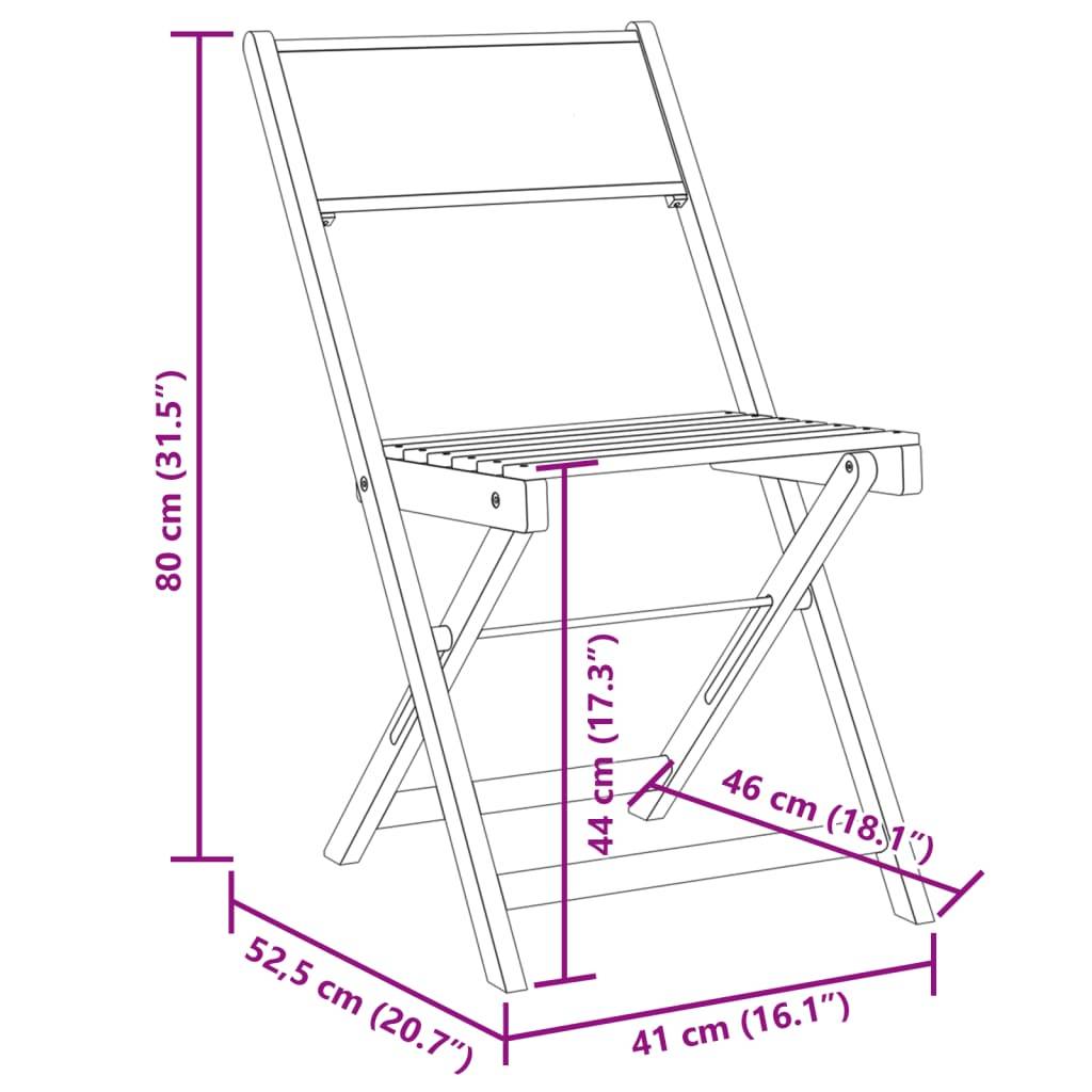 vidaXL 3-tlg. Bistro-Set Blattmuster Stoff und Massivholz