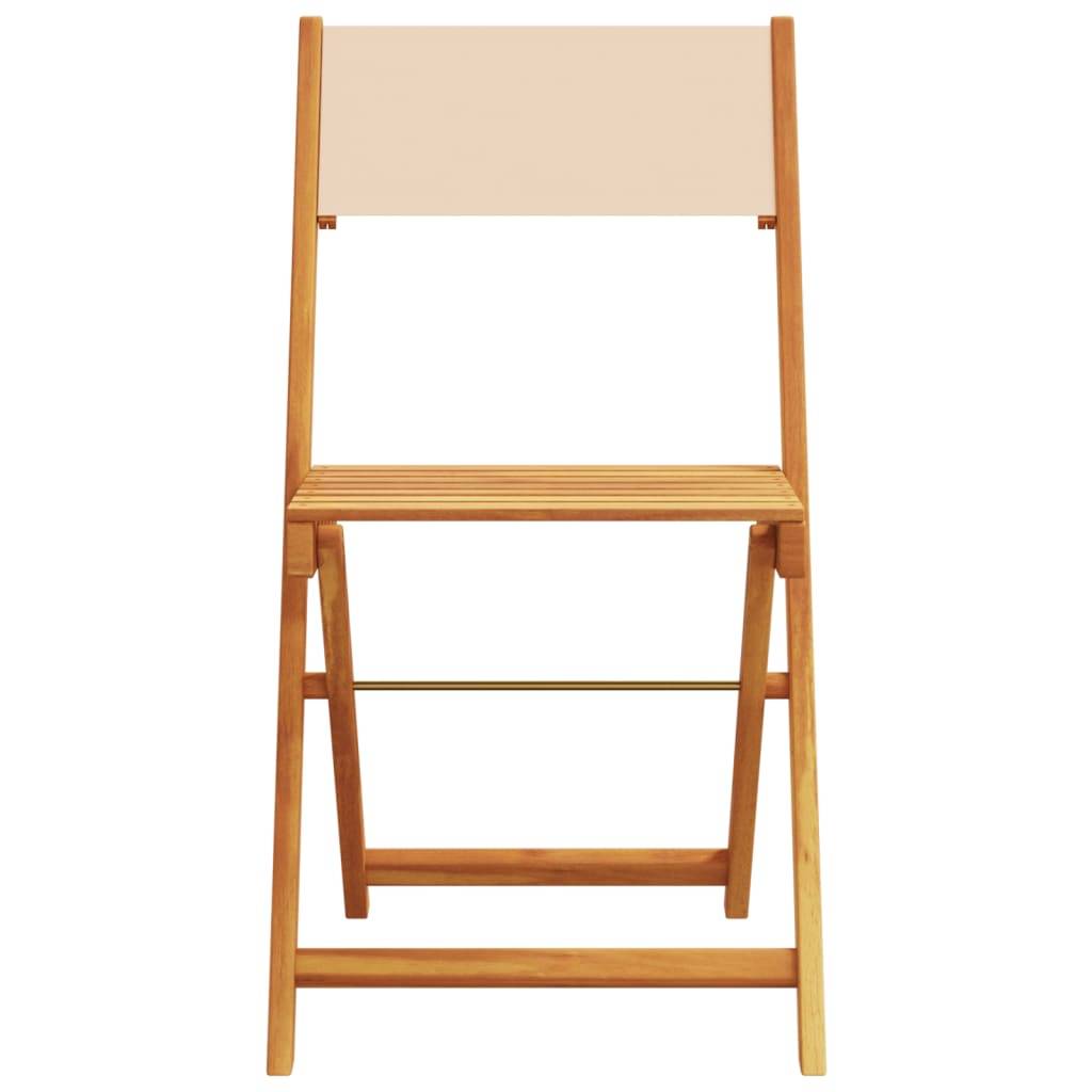vidaXL 5-tlg. Garten-Essgruppe Stoff und Massivholz Beige