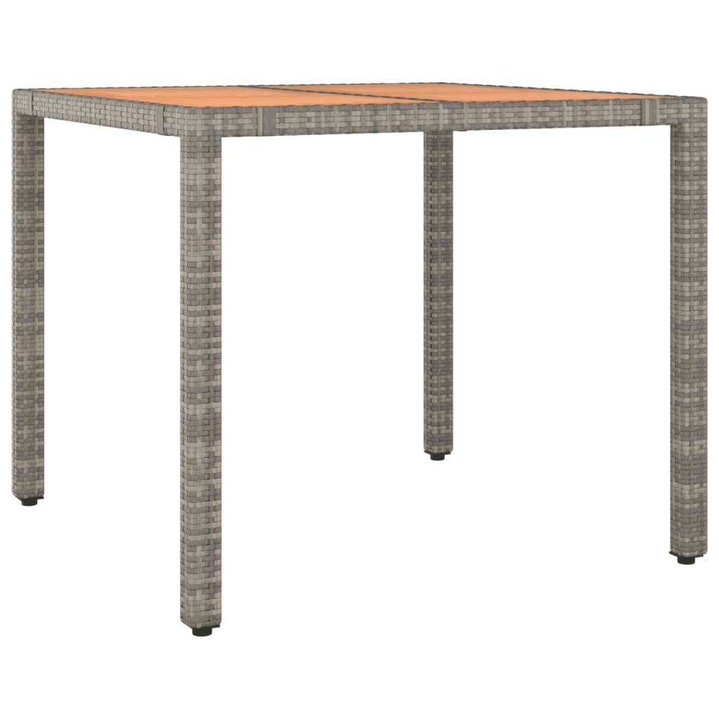 vidaXL 5-tlg. Garten-Bistro-Set mit Kissen Grau Poly Rattan