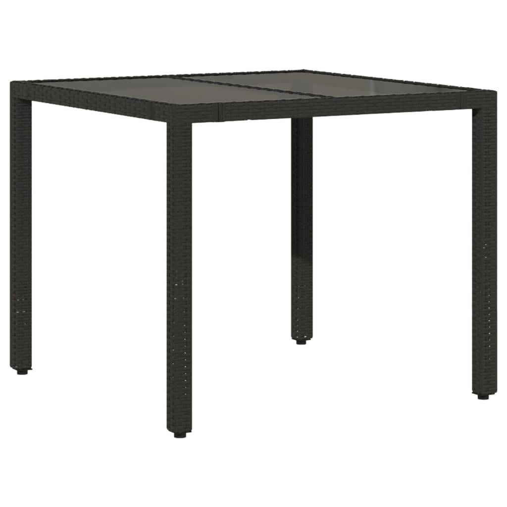 vidaXL 5-tlg. Garten-Essgruppe mit Kissen Schwarz Poly Rattan