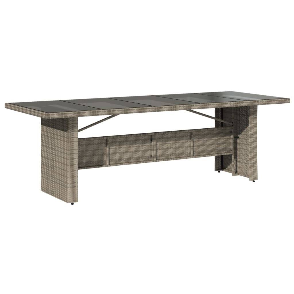vidaXL 9-tlg. Garten-Essgruppe mit Kissen Grau Poly Rattan