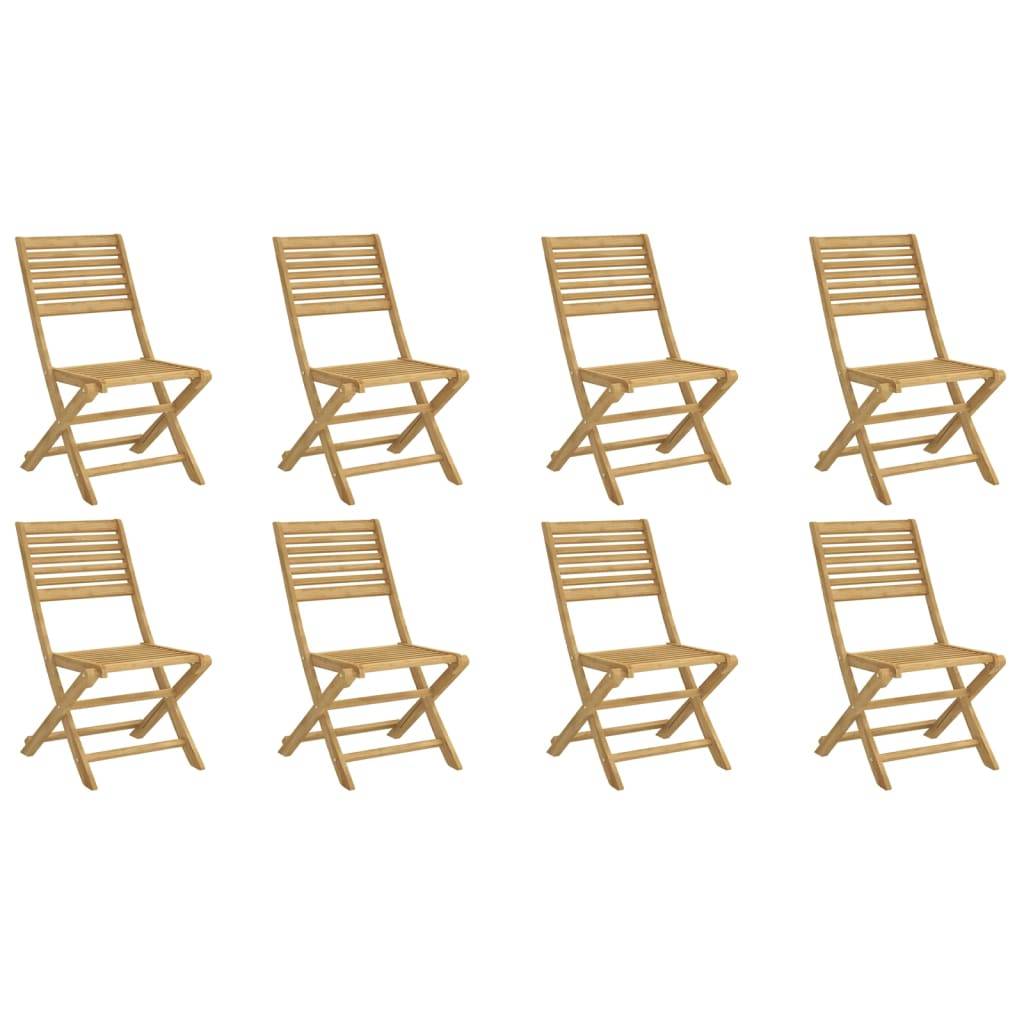 vidaXL Gartenstühle 8 Stk. Klappbar 48,5x61,5x87 cm Massivholz Akazie