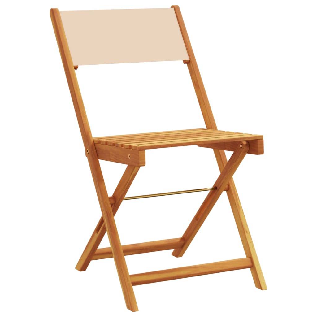 vidaXL 3-tlg. Bistro-Set Beige Stoff und Massivholz