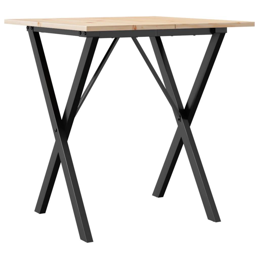 vidaXL Esstisch X-Gestell 70x70x75 cm Massivholz Kiefer und Stahl