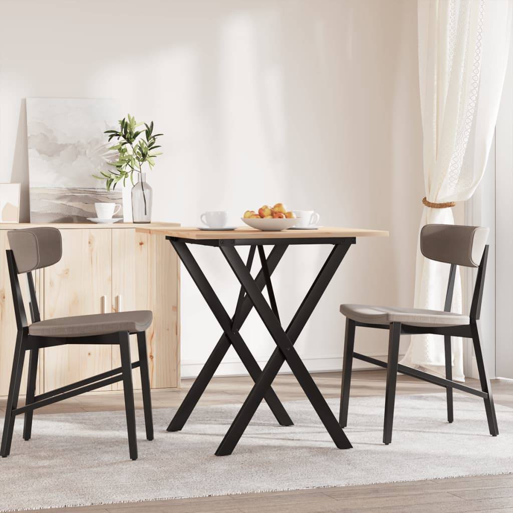 vidaXL Esstisch X-Gestell 70x70x75 cm Massivholz Kiefer und Stahl